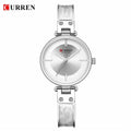 Womens Elegant Stainless Steel Watch With Ceramic Bracelet In Shimmering Marble Colors