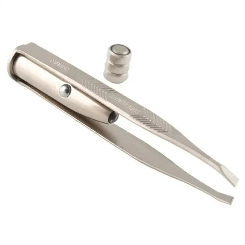 Professional Stainless Steel LED Hair Removal Lightweight Eyebrow Tweezers Makeup Tool With Battery