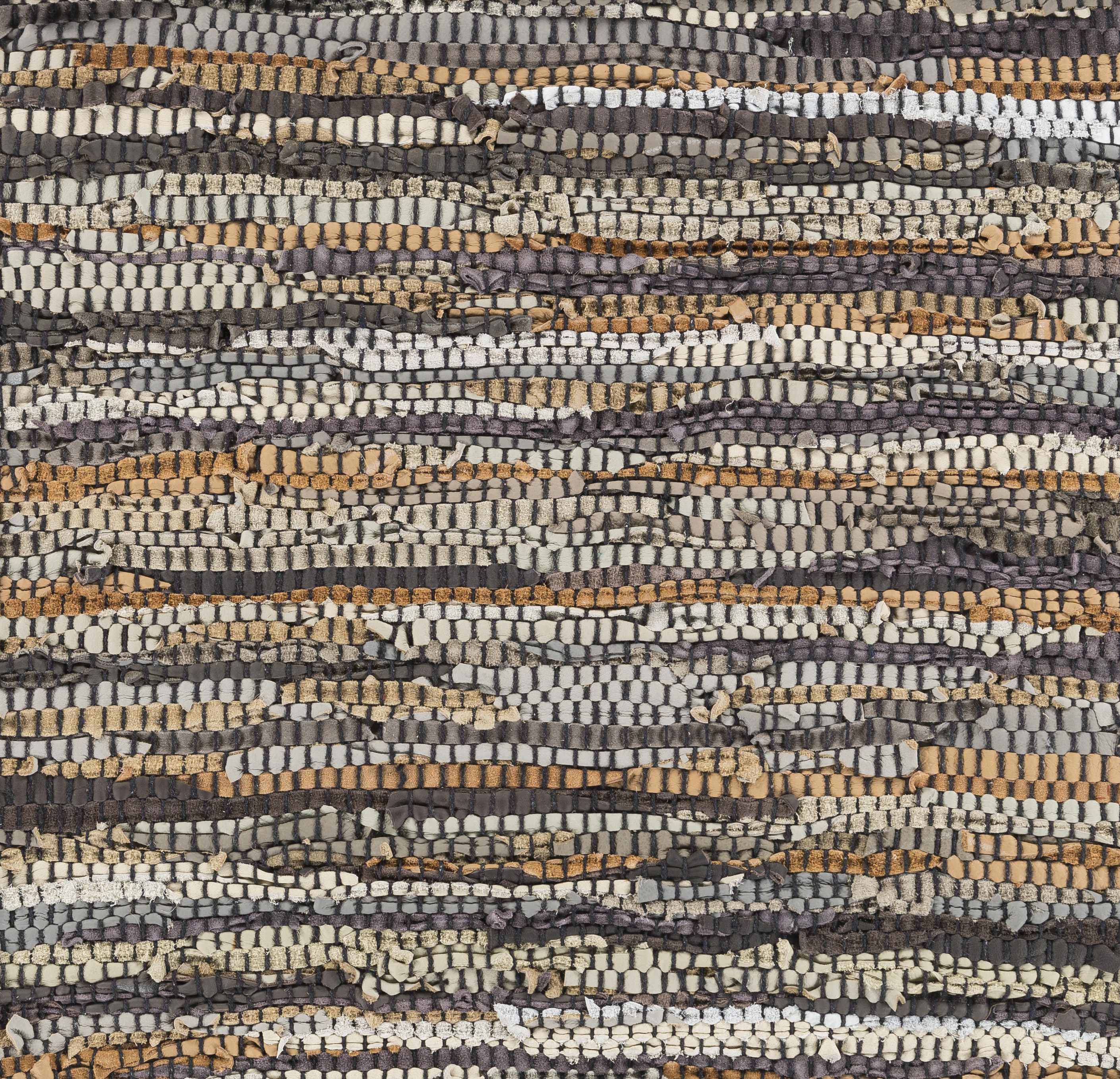 Hand Woven Leather Rag Rug - Clearance
