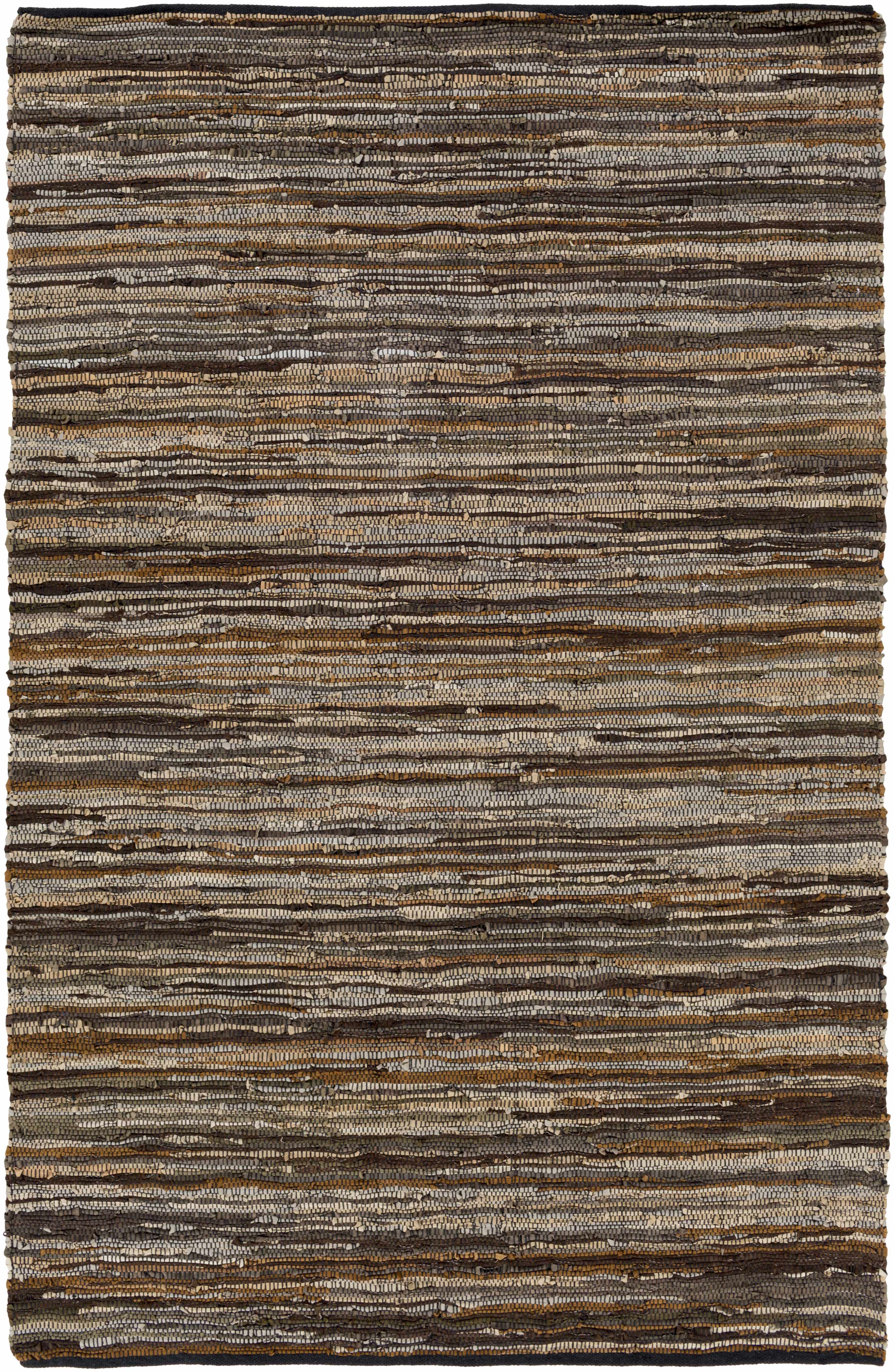 Hand Woven Leather Rag Rug - Clearance
