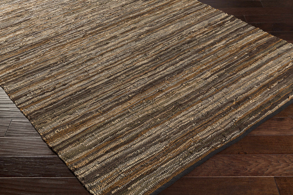 Hand Woven Leather Rag Rug - Clearance