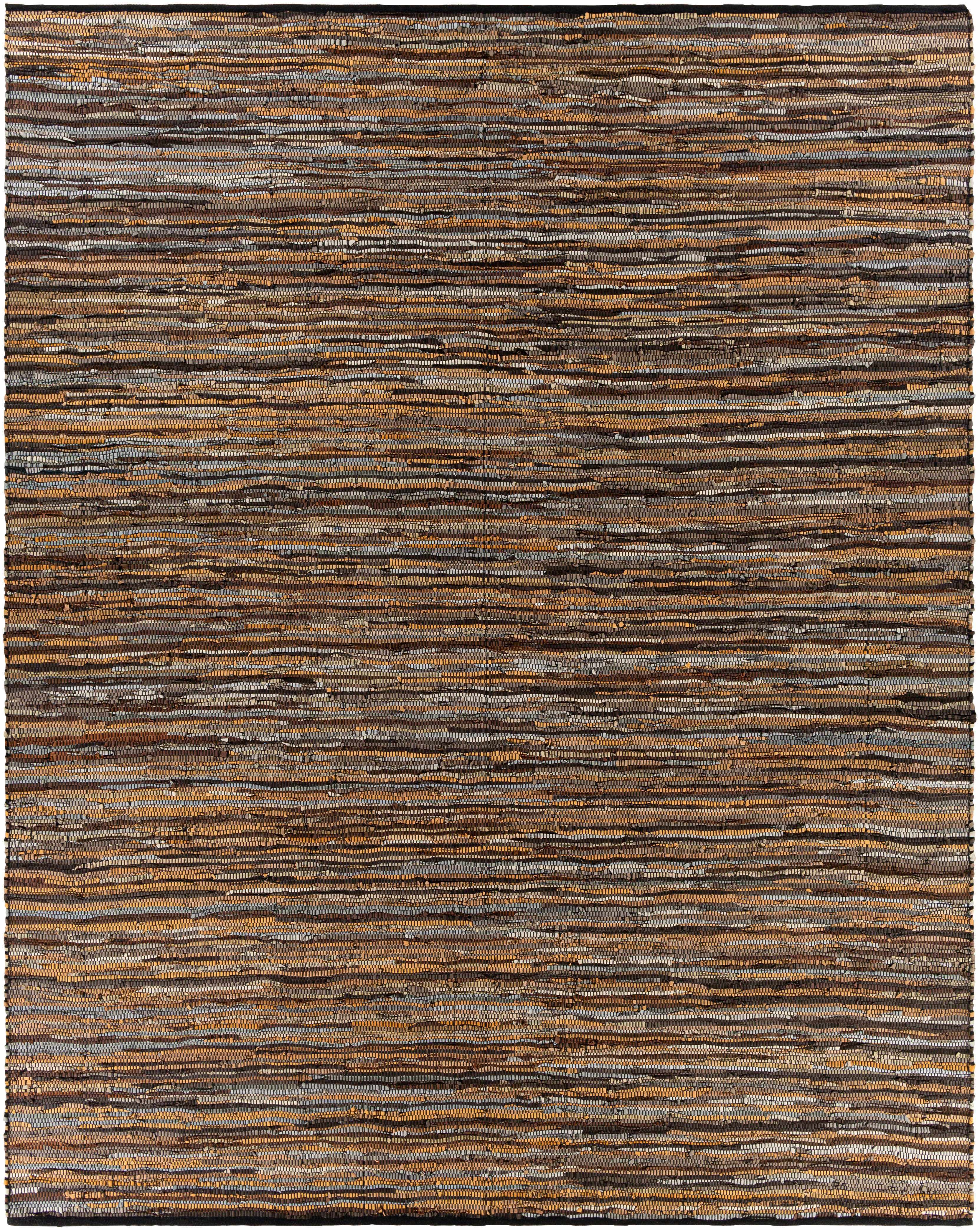 Hand Woven Leather Rag Rug - Clearance