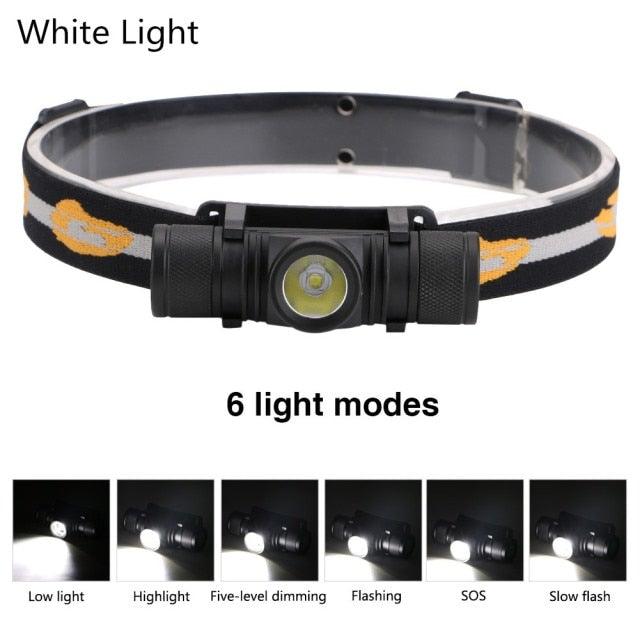 Rechargeable  Adjustable LED Power Headlamp USB Flashlight Waterproof  Headlight Torch  Light Work Lamp  For Outdoors Camping Running  Survival Hiking