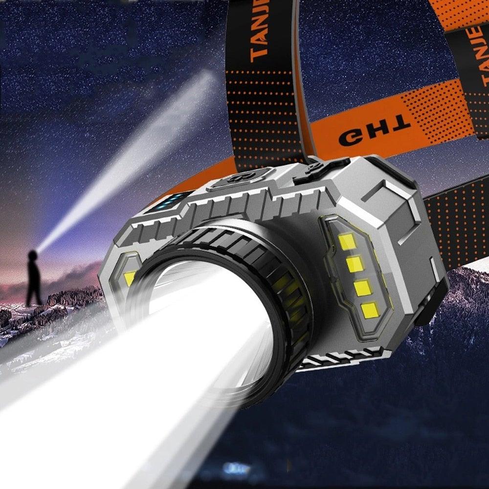 Rechargeable Super Bright High Lumen  Strong Light LED Head-Mounted Headlamp Waterproof Long-Range Flashlight For Outdoor Camping Household Riding  Night Fishing Headlight
