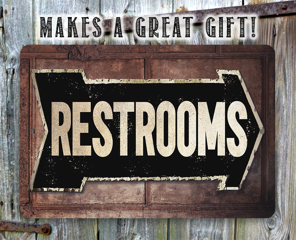 Rest Room - Left or Right - Metal Sign