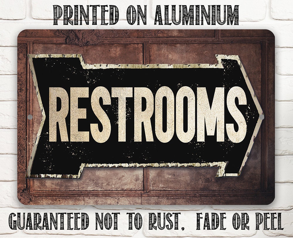 Rest Room - Left or Right - Metal Sign