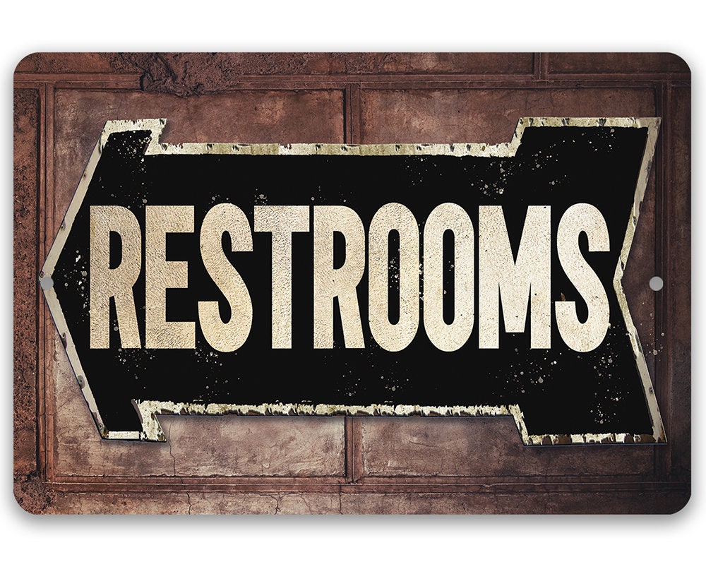 Rest Room - Left or Right - Metal Sign