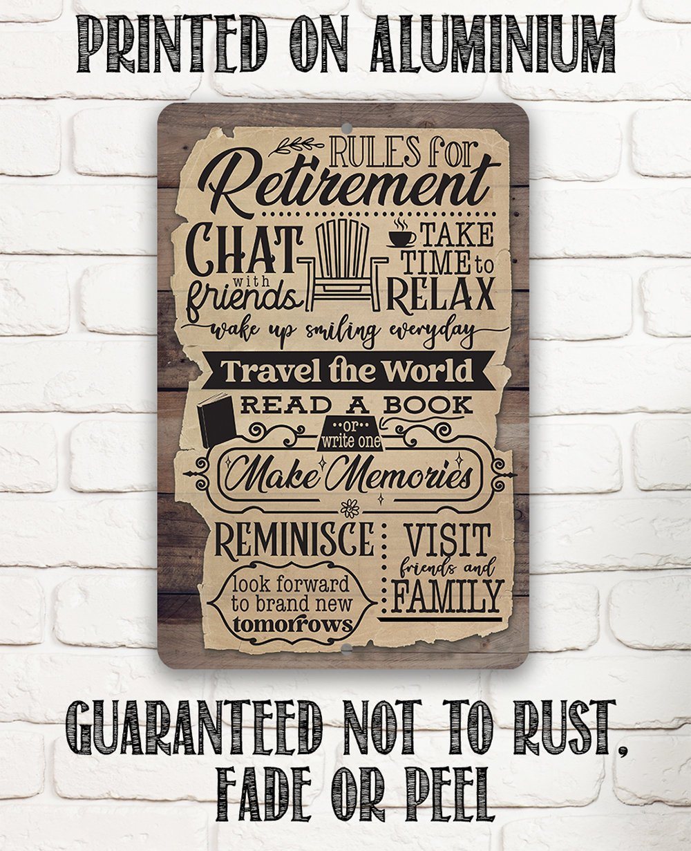 Retirement Rules - Metal Sign