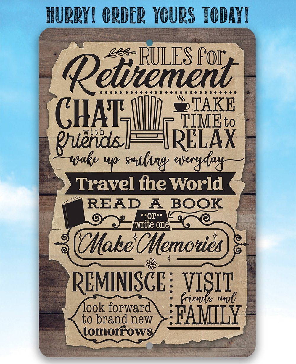 Retirement Rules - Metal Sign
