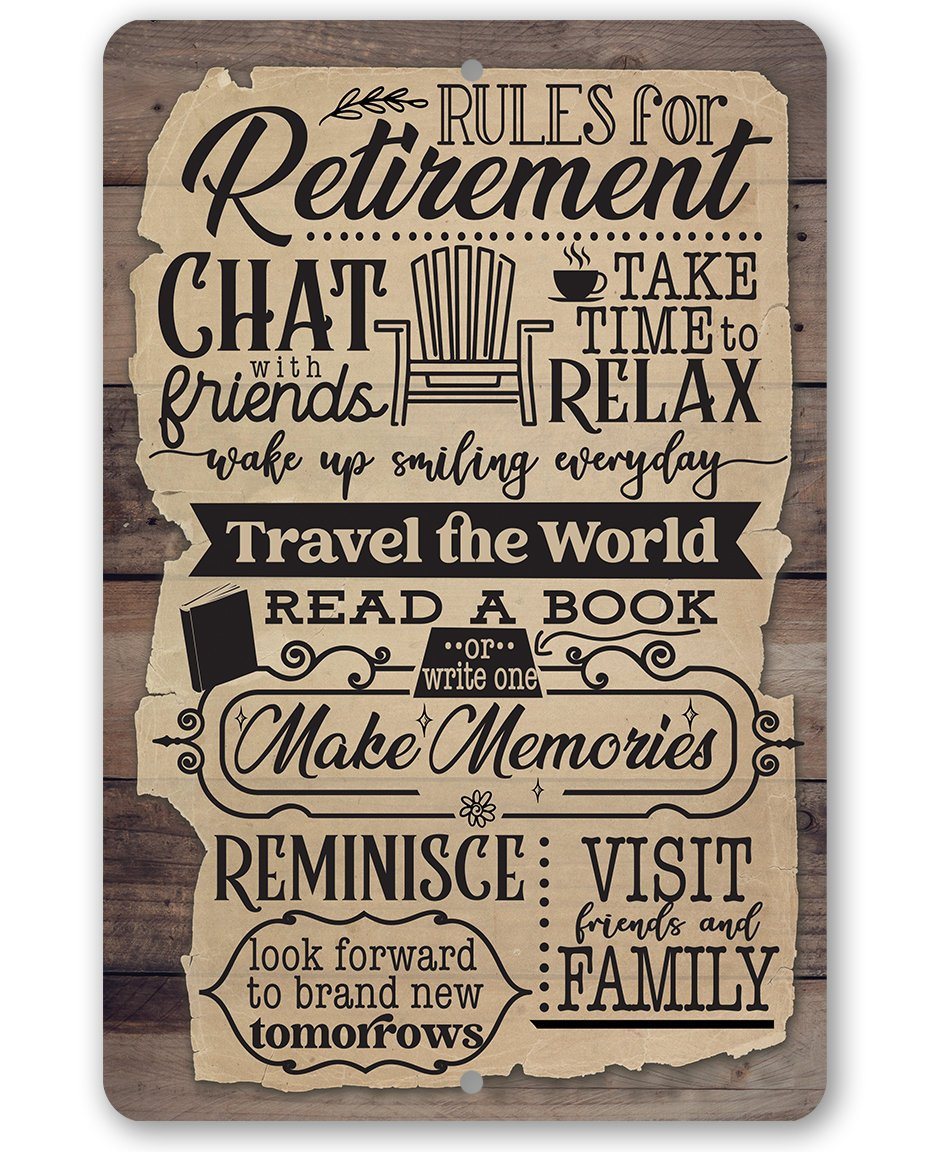 Retirement Rules - Metal Sign