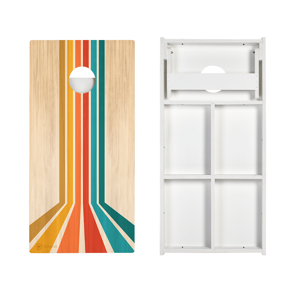Retro Angled Stripes Versatex All-Weather Cornhole Boards