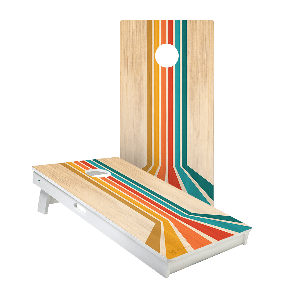 Retro Angled Stripes Versatex All-Weather Cornhole Boards