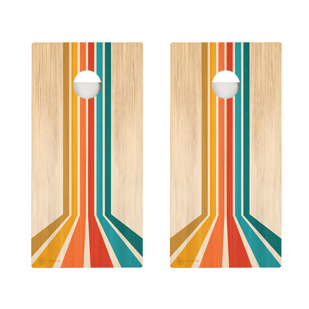 Retro Angled Stripes Versatex All-Weather Cornhole Boards