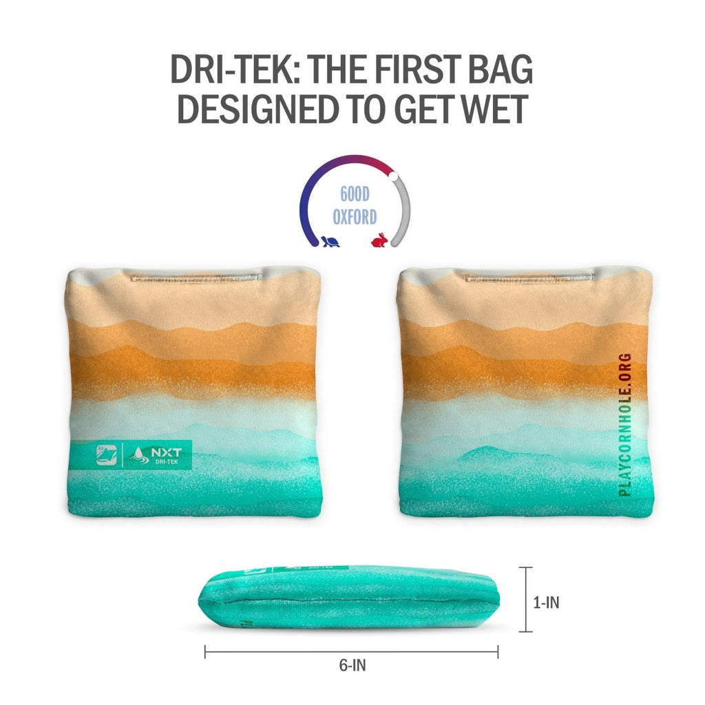 Rippling Stripes Orange Aqua NXT Dri-Tek Cornhole Bags