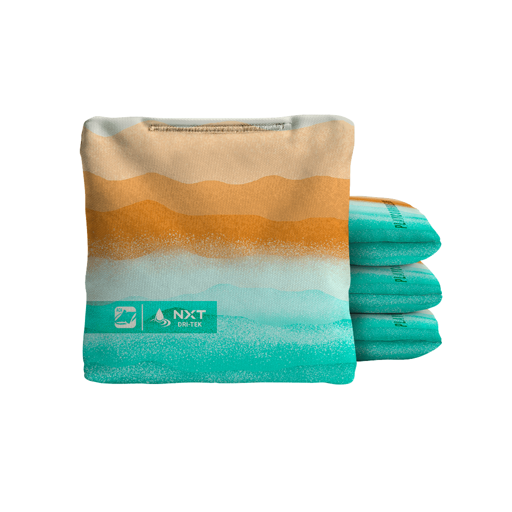 Rippling Stripes Orange Aqua NXT Dri-Tek Cornhole Bags