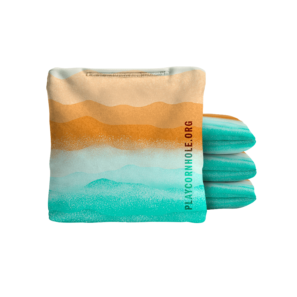 Rippling Stripes Orange Aqua NXT Dri-Tek Cornhole Bags