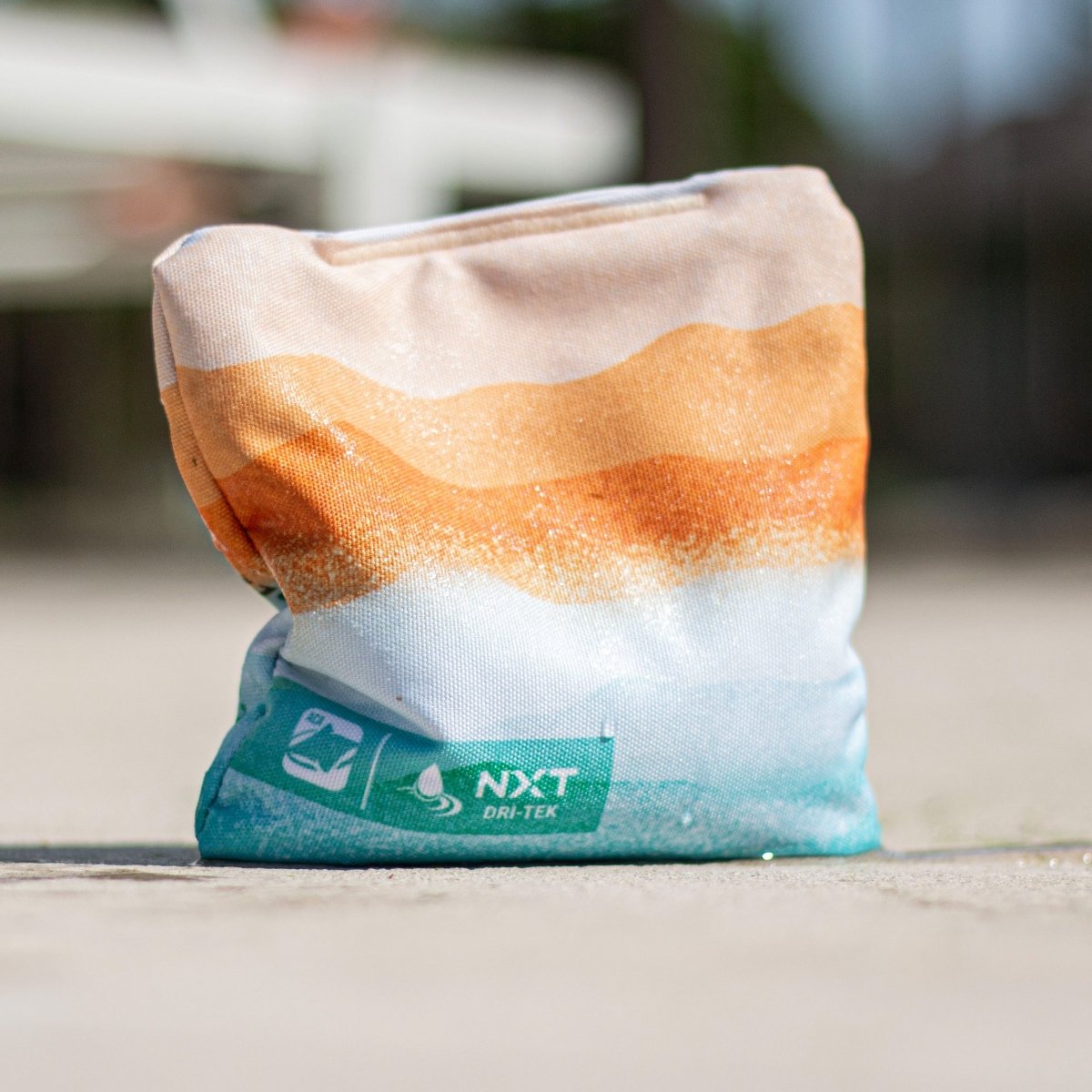 Rippling Stripes Orange Aqua NXT Dri-Tek Cornhole Bags