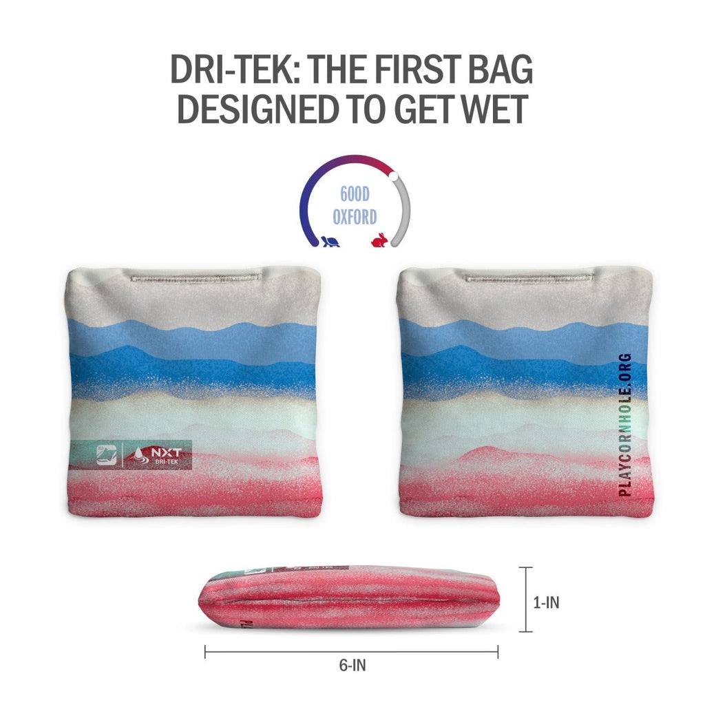 Rippling Stripes Red Blue NXT Dri-Tek Cornhole Bags