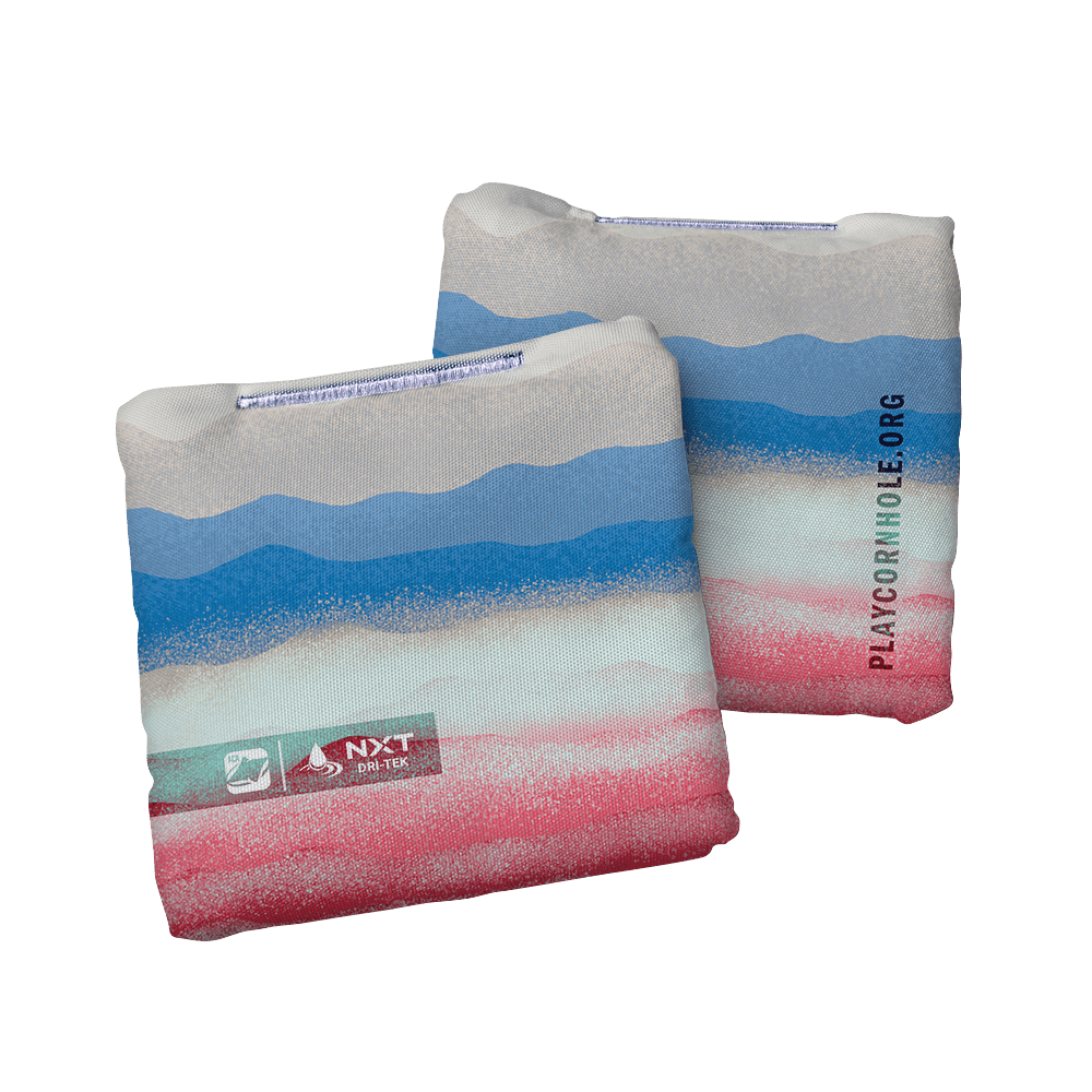Rippling Stripes Red Blue NXT Dri-Tek Cornhole Bags