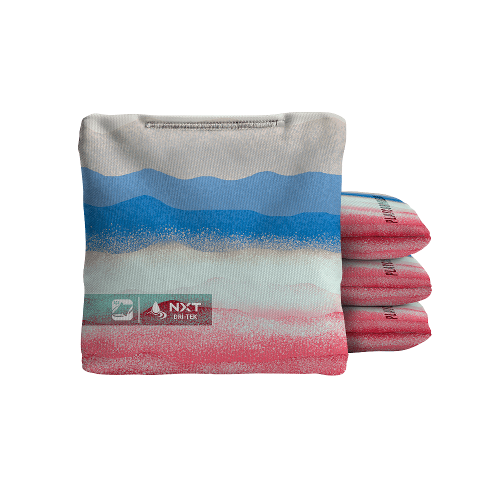 Rippling Stripes Red Blue NXT Dri-Tek Cornhole Bags