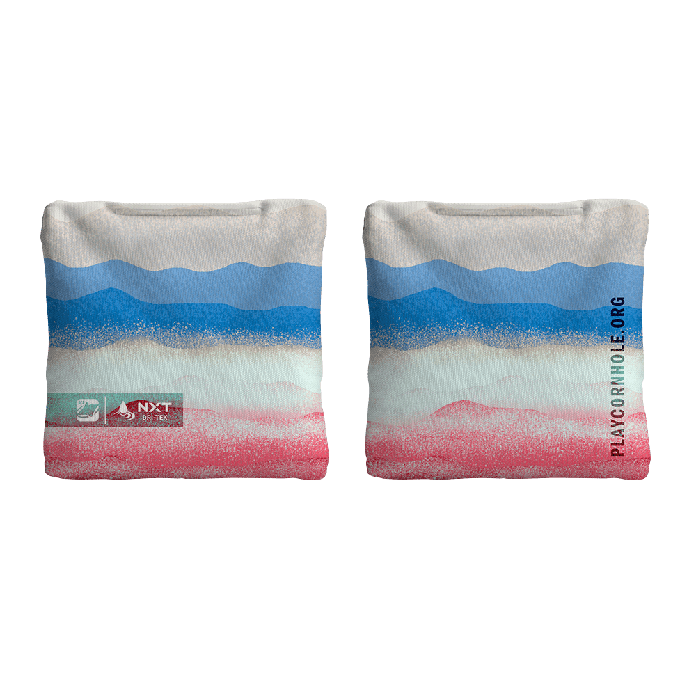 Rippling Stripes Red Blue NXT Dri-Tek Cornhole Bags