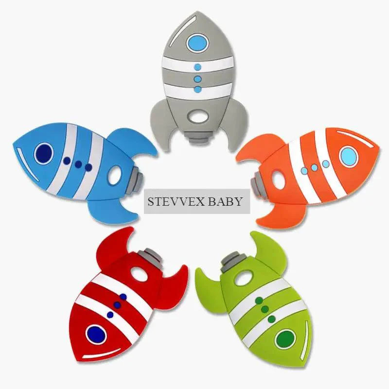 Rocket Silicone Baby Teether Rodent Baby Teething Toys Chewable Animal Shape Baby Products Nursing Gift