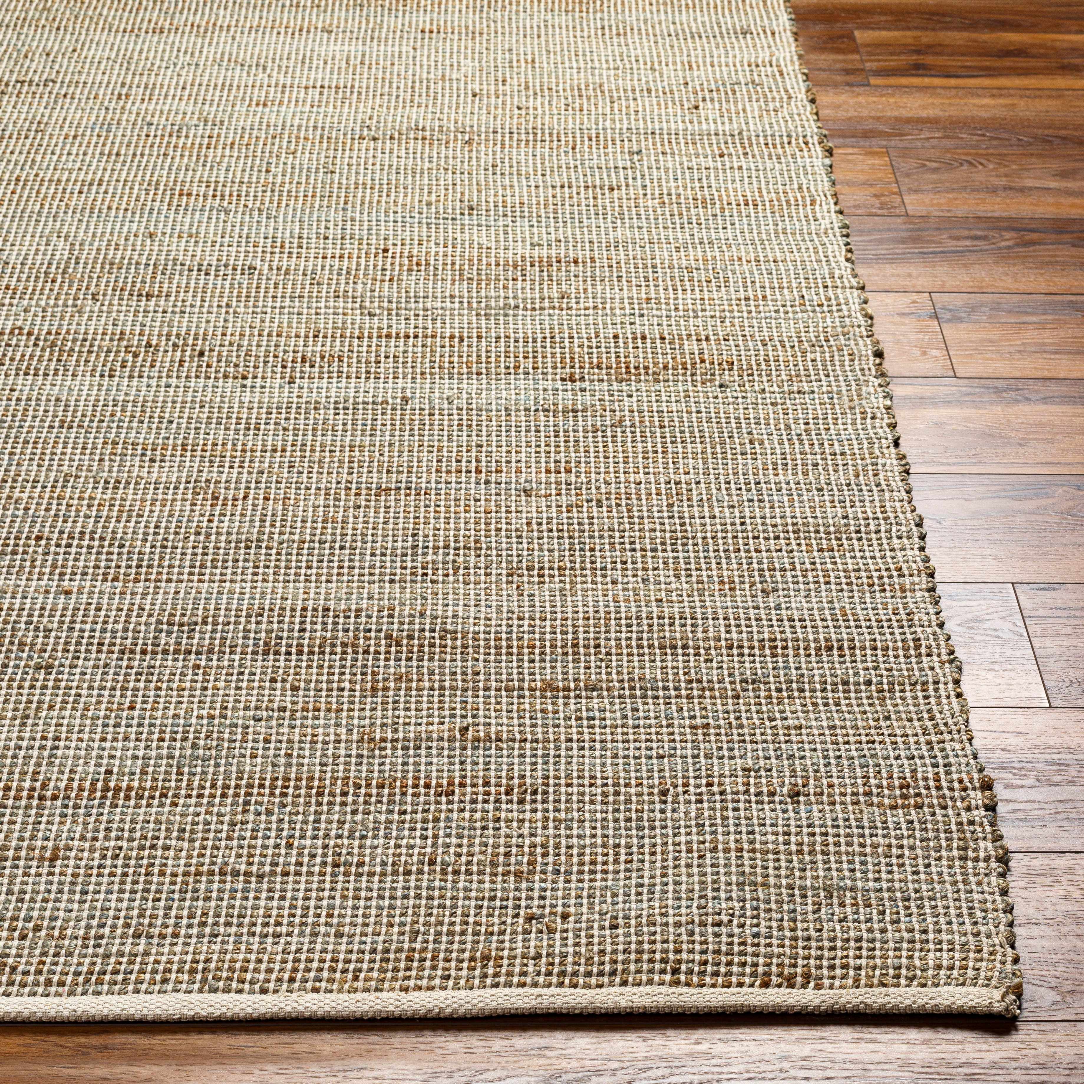 Byrne Beige & Green Jute Rug - Clearance