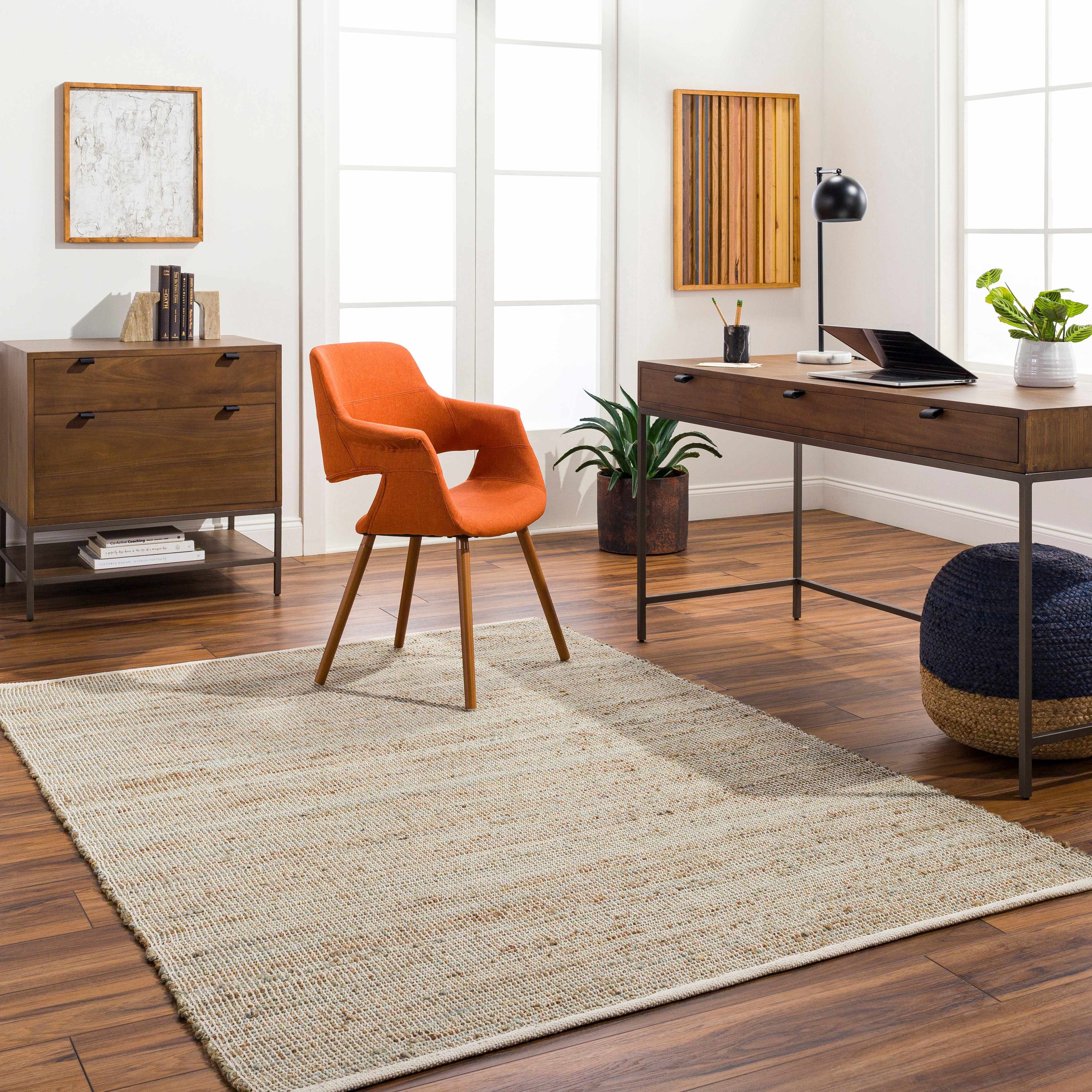 Byrne Beige & Green Jute Rug - Clearance