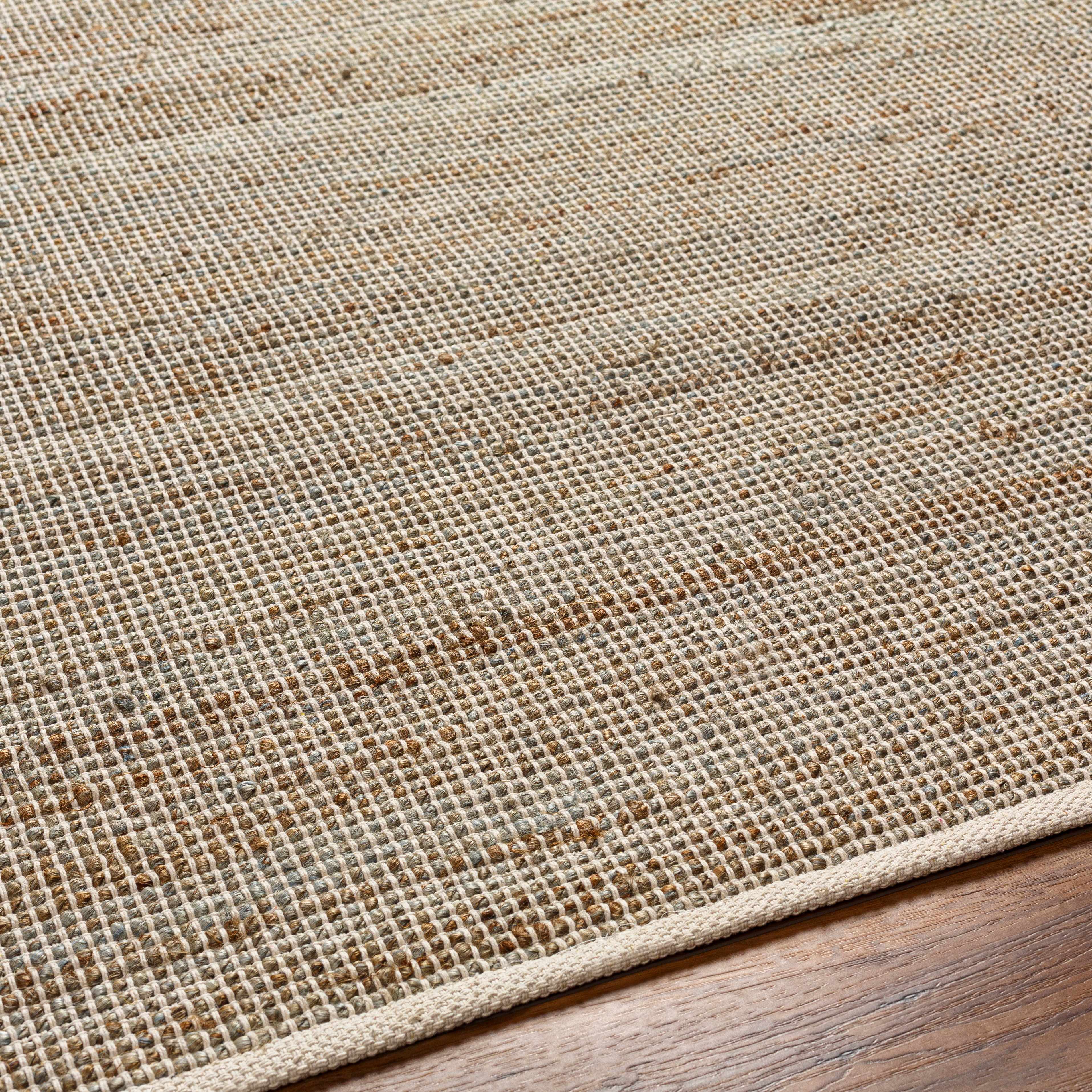 Byrne Beige & Green Jute Rug - Clearance