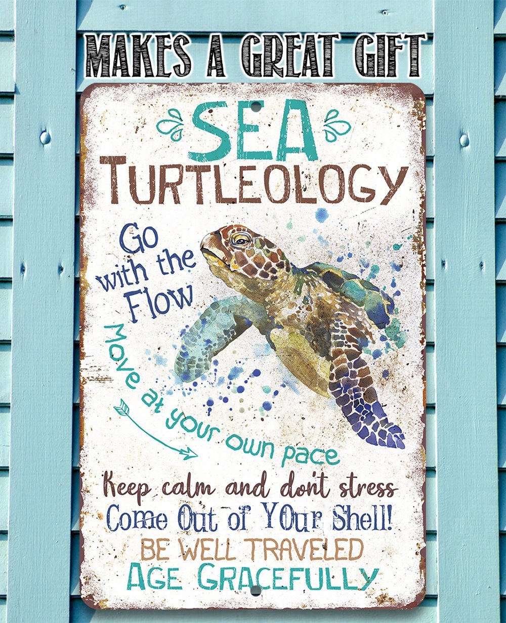 Sea Turtleology - Metal Sign