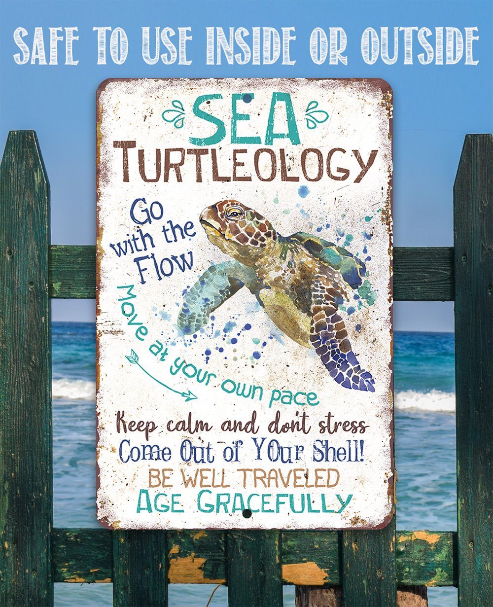 Sea Turtleology - Metal Sign