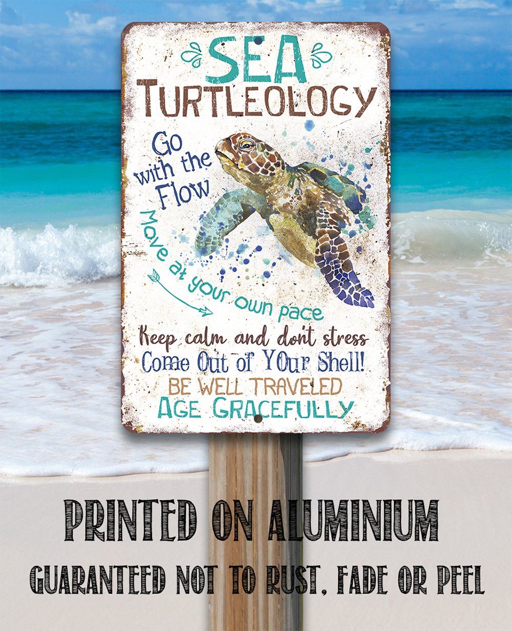 Sea Turtleology - Metal Sign