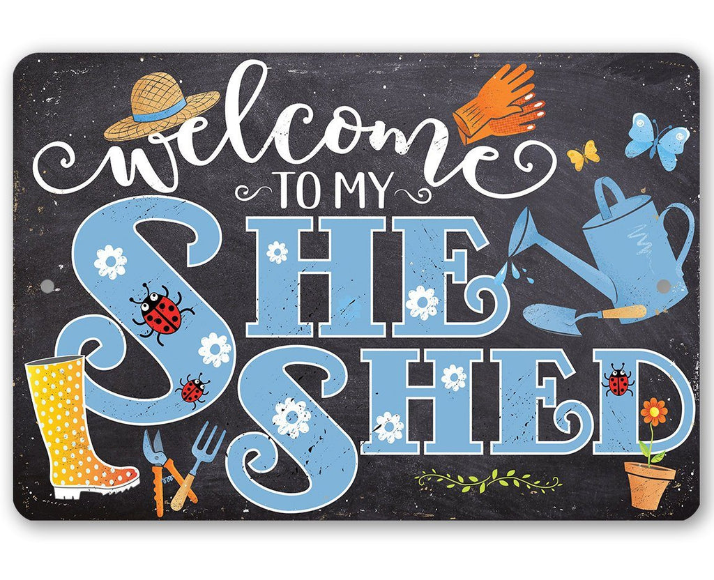 She Shed - Blue - Metal Sign