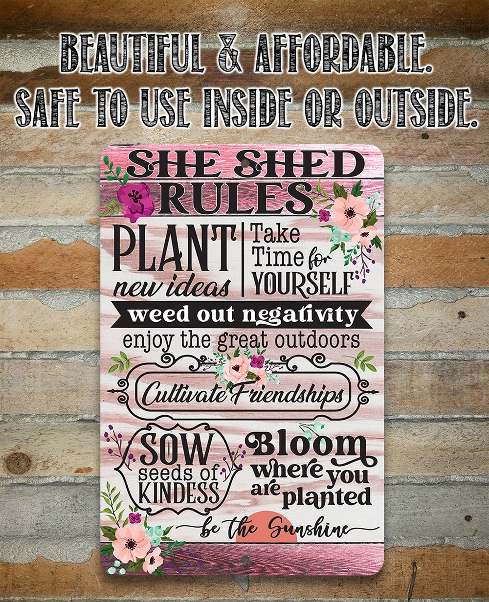 She Shed Rules - Metal Sign
