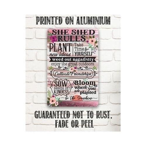 She Shed Rules - Metal Sign