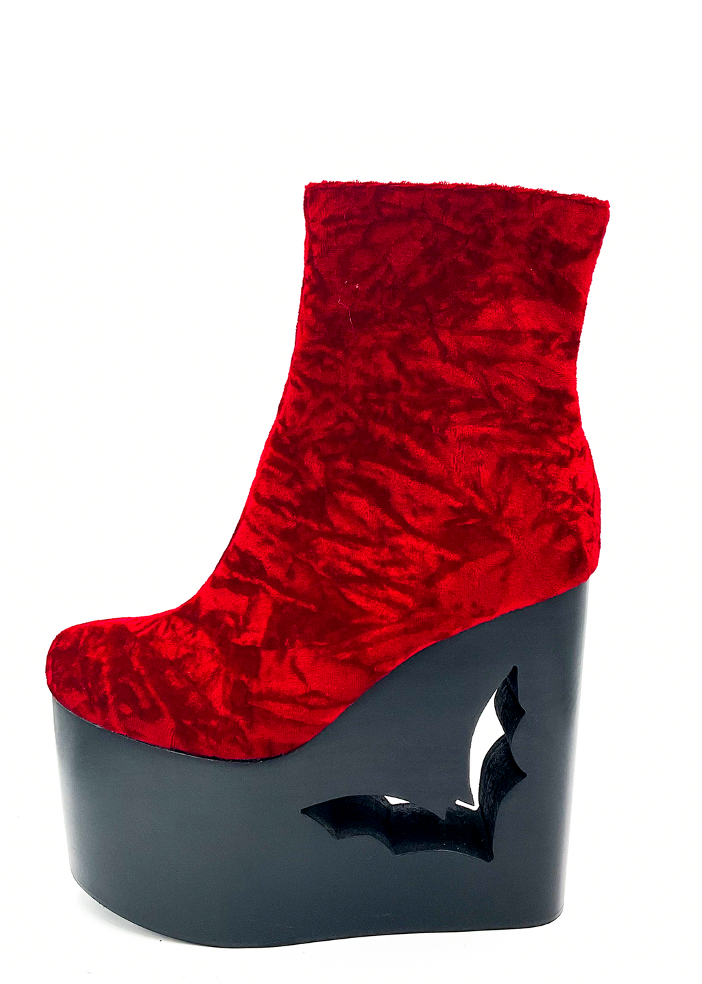 Deadwood Oxblood Velvet Wedge Boot