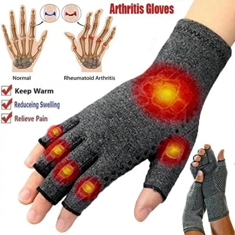 Simple Winter Arthritis Gloves Unisex Classic Anti Arthritis Therapy Gloves Compression  Fingerless Gloves