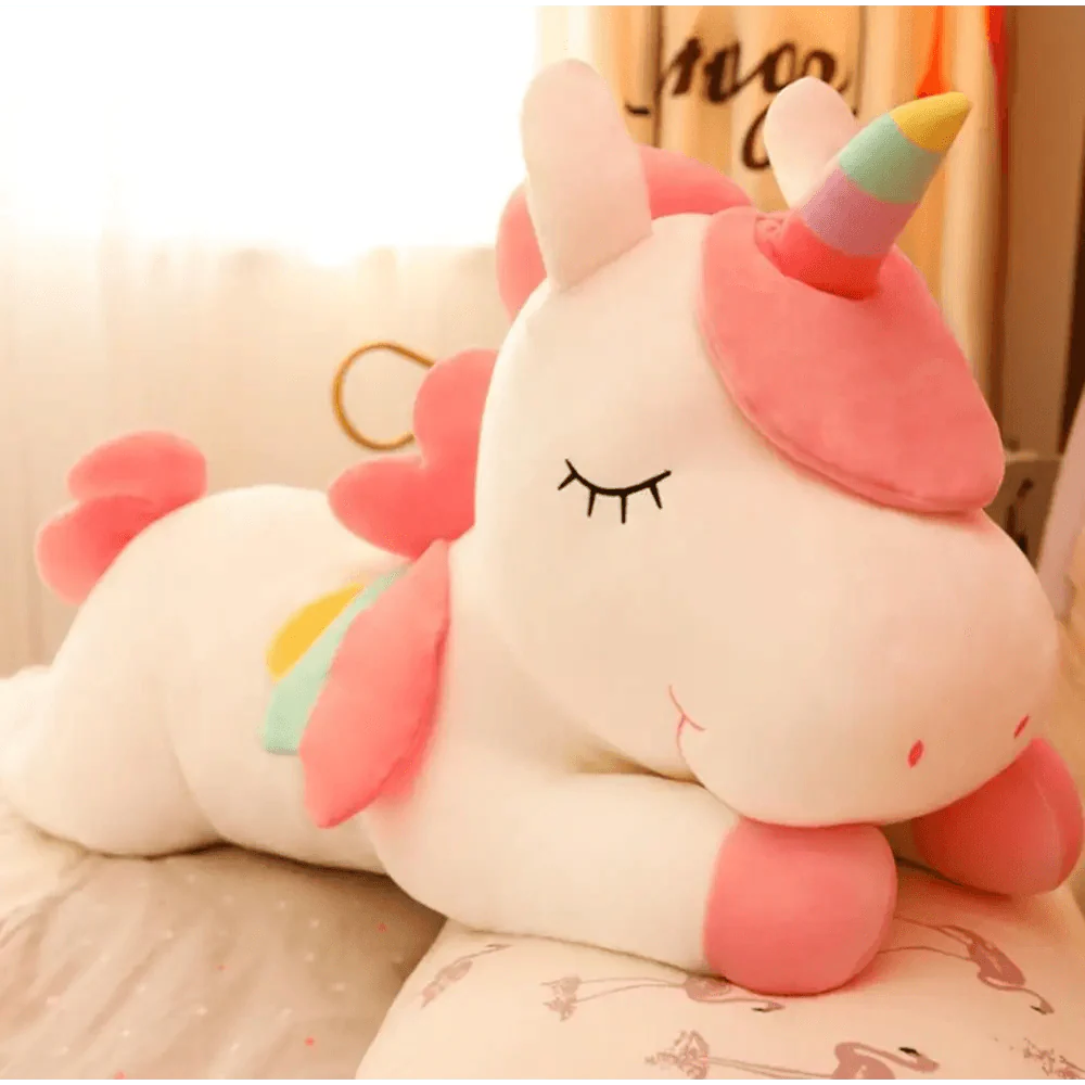 Soft And Cute 30CM Unicorn Action Figure Plush Toy Huggable Bear Doll Girl Sleeping Long Pillow Cute For Girl's Bed