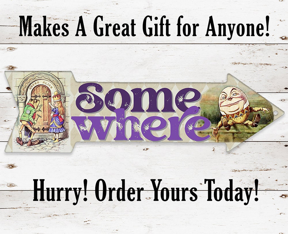 Somewhere - Directional Arrow - Metal Sign