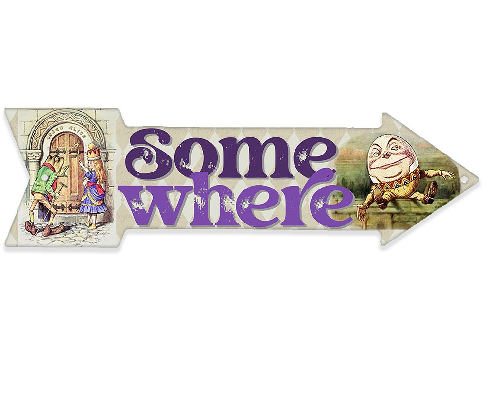 Somewhere - Directional Arrow - Metal Sign