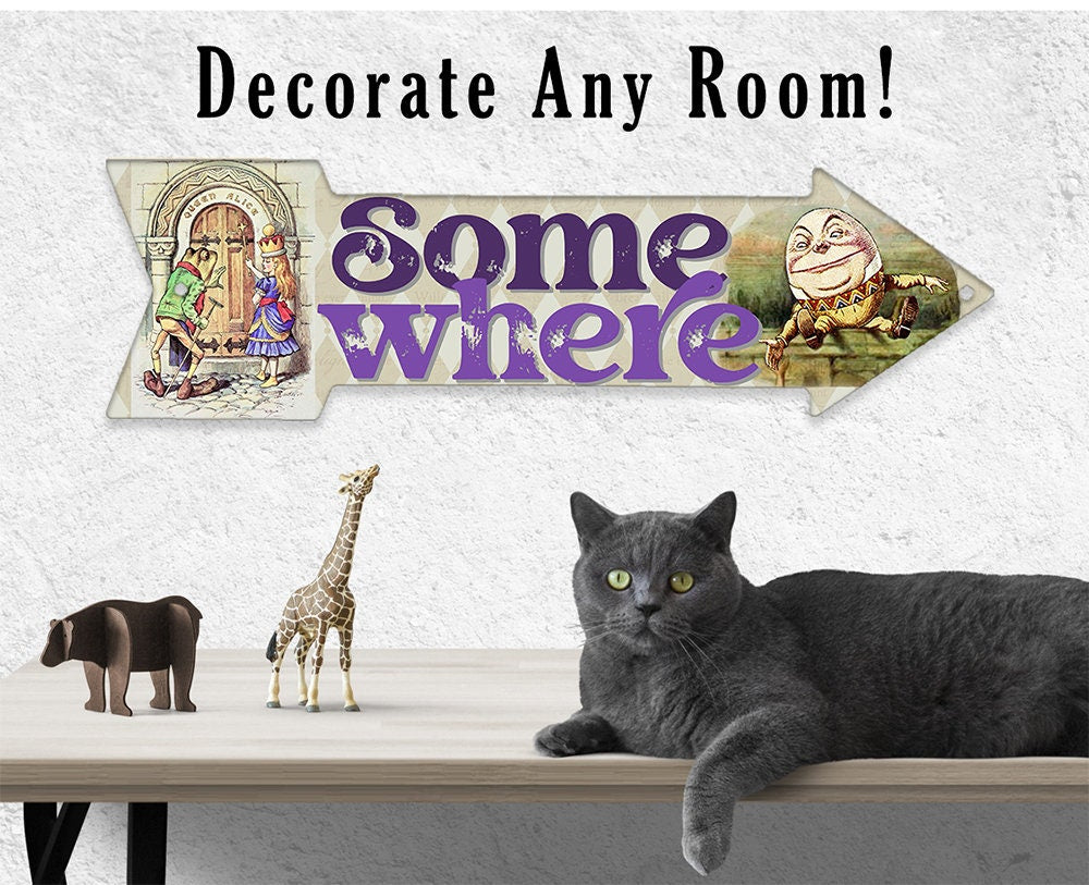 Somewhere - Directional Arrow - Metal Sign