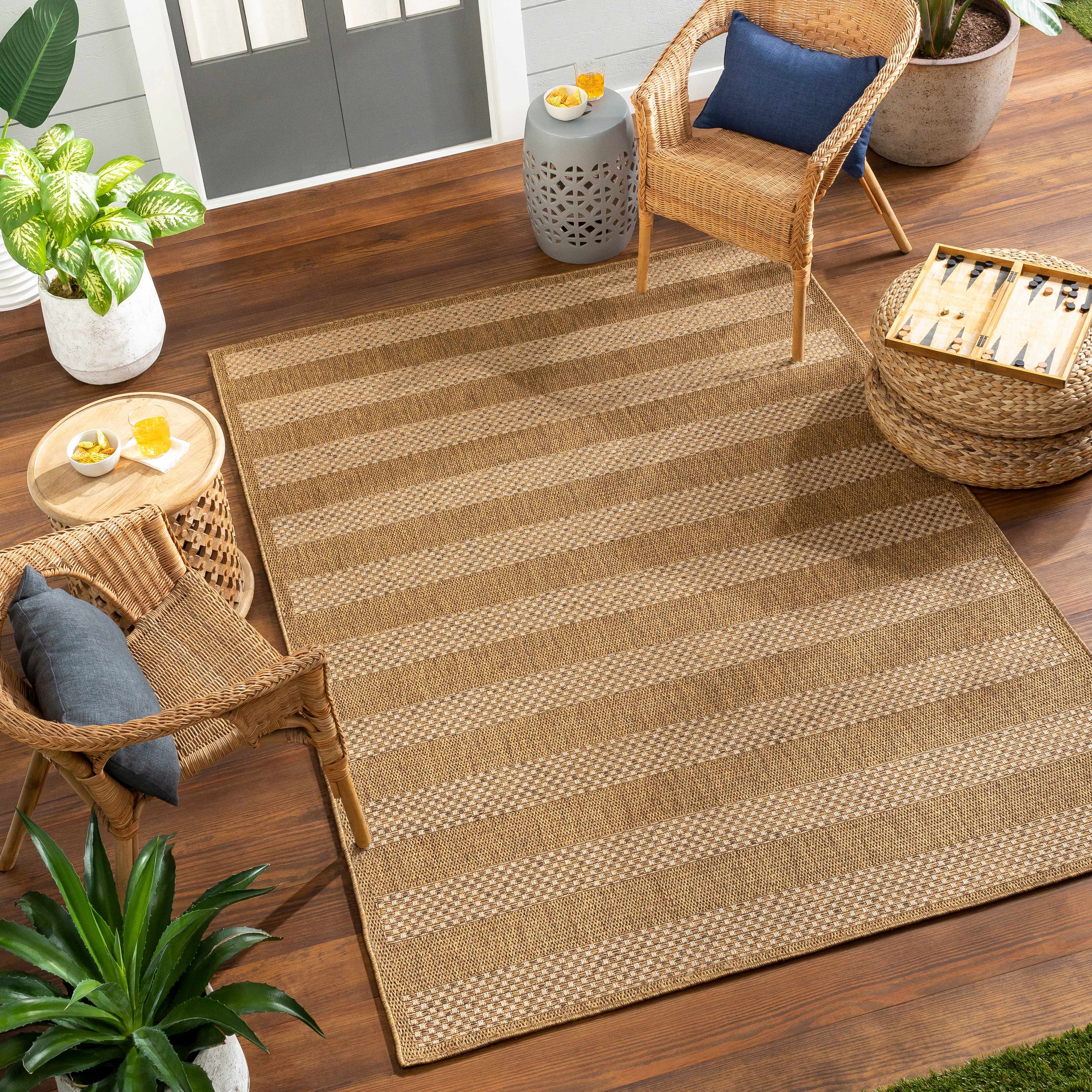 Hiero Flatweave Faux Jute Outdoor Rug