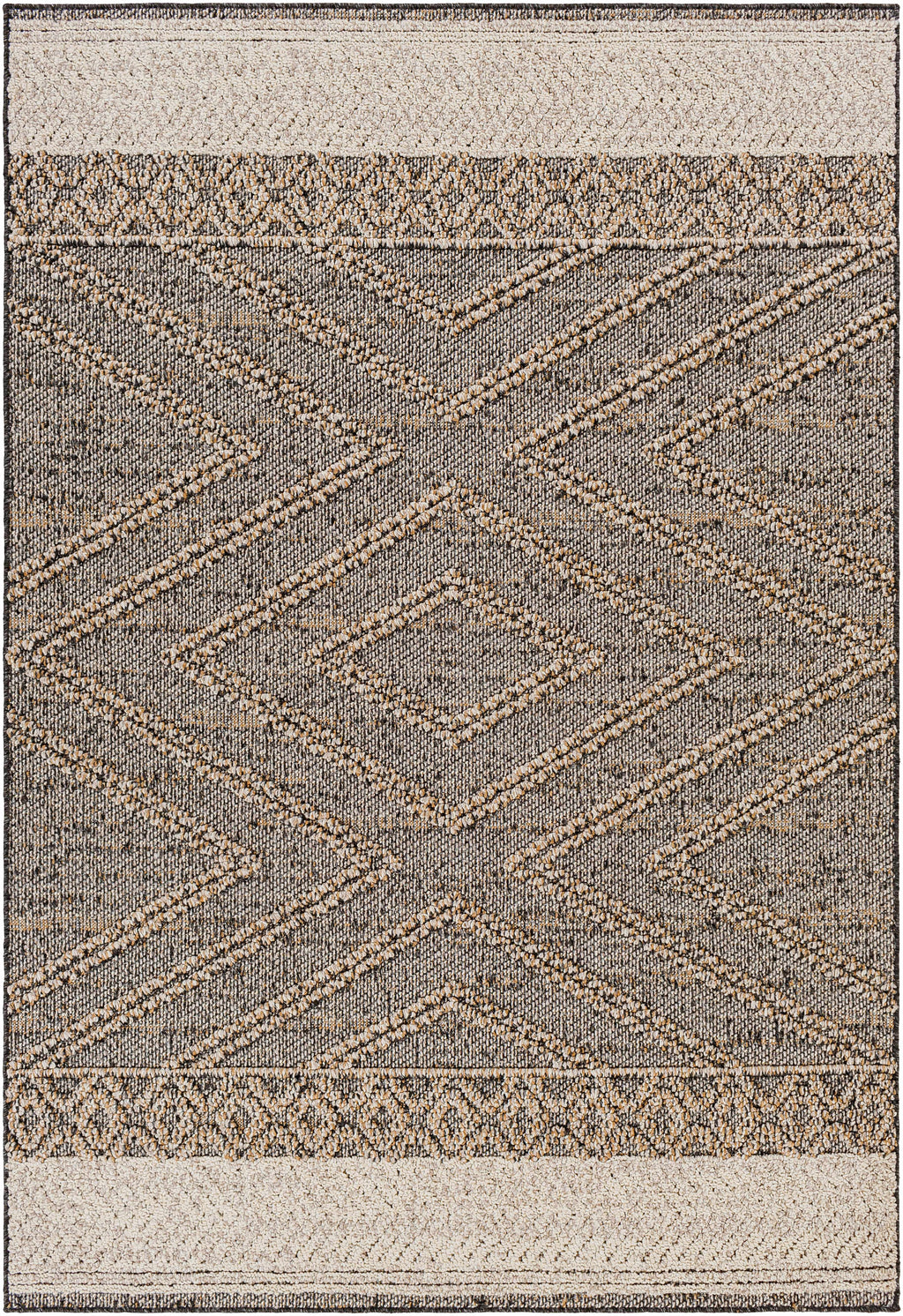 Beige Charcoal Areli Outdoor Area Rug