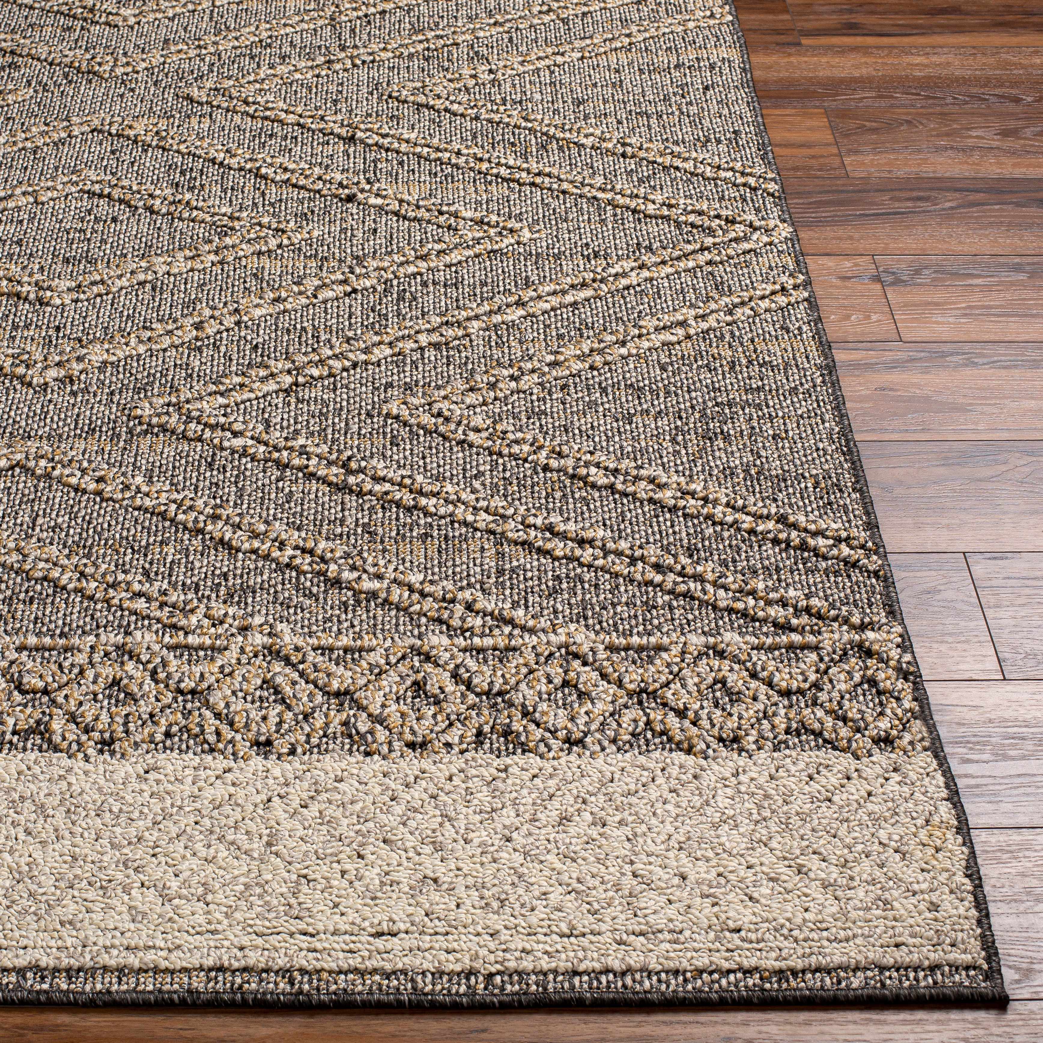 Beige Charcoal Areli Outdoor Area Rug
