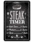 Steak Timer - Metal Sign