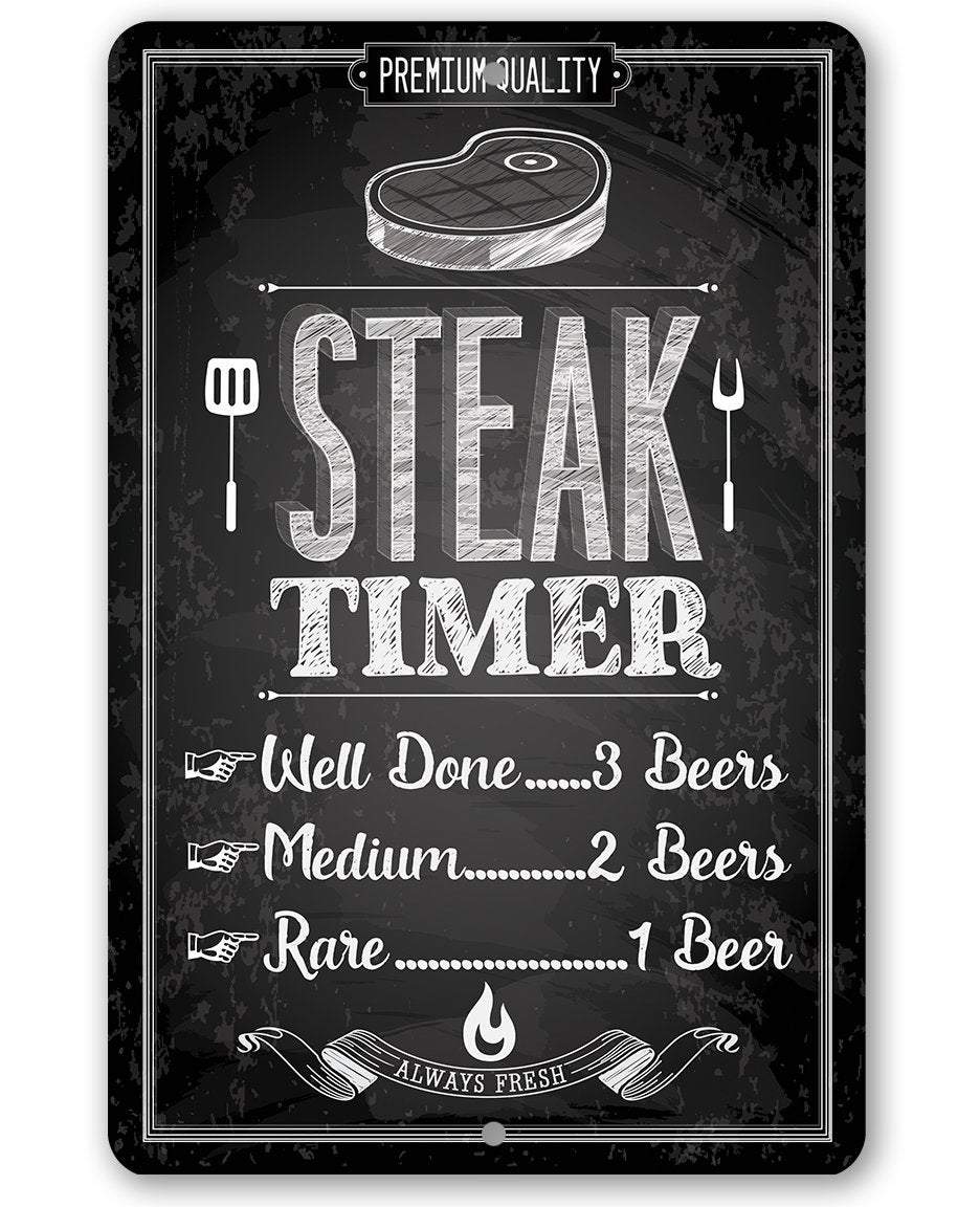 Steak Timer - Metal Sign