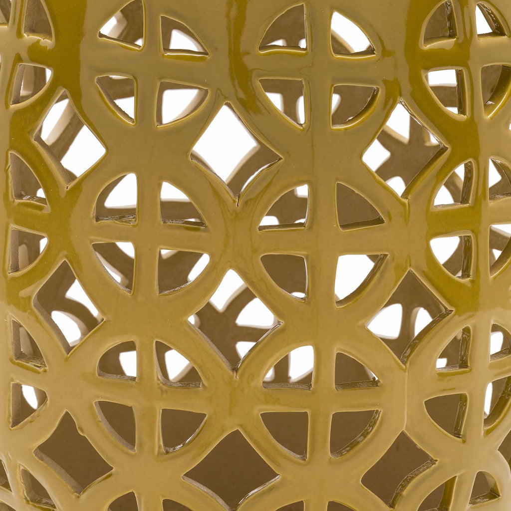 Yellow Ceramic Outdoor Side Table