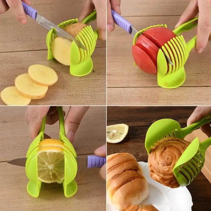 Stylish Handheld Kitchenware Tomato Slicer Bread Clip Fruit and Vegetable Cutter Potato Creative Gadget Kitchen Accessories