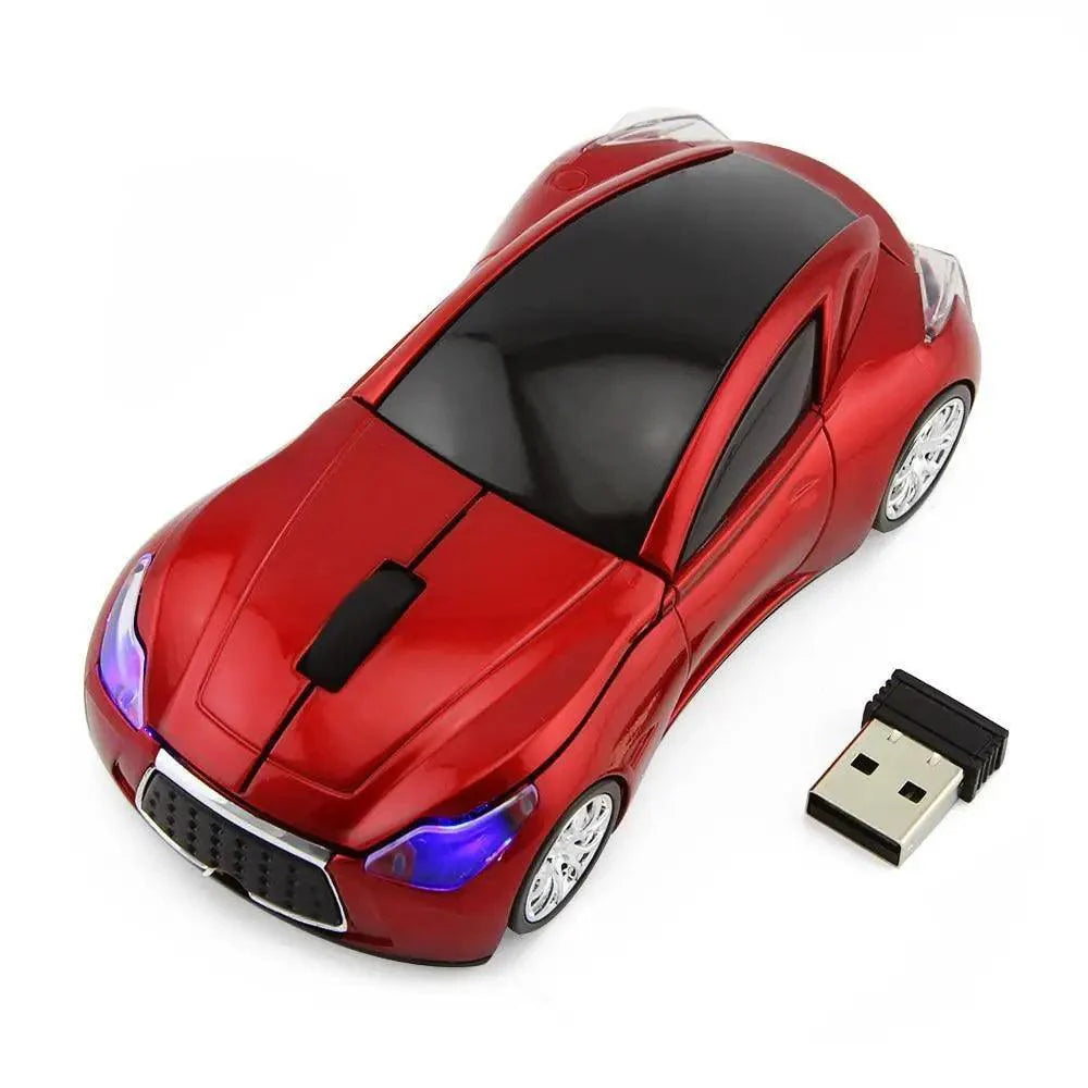 Stylish Wireless Computer Car Shape Mouse Mini 3D Ergonomic PC Gamer Mouse Retro Optical Mice 1600 DPI USB Receiver Suitable for PC/Computer/Laptop