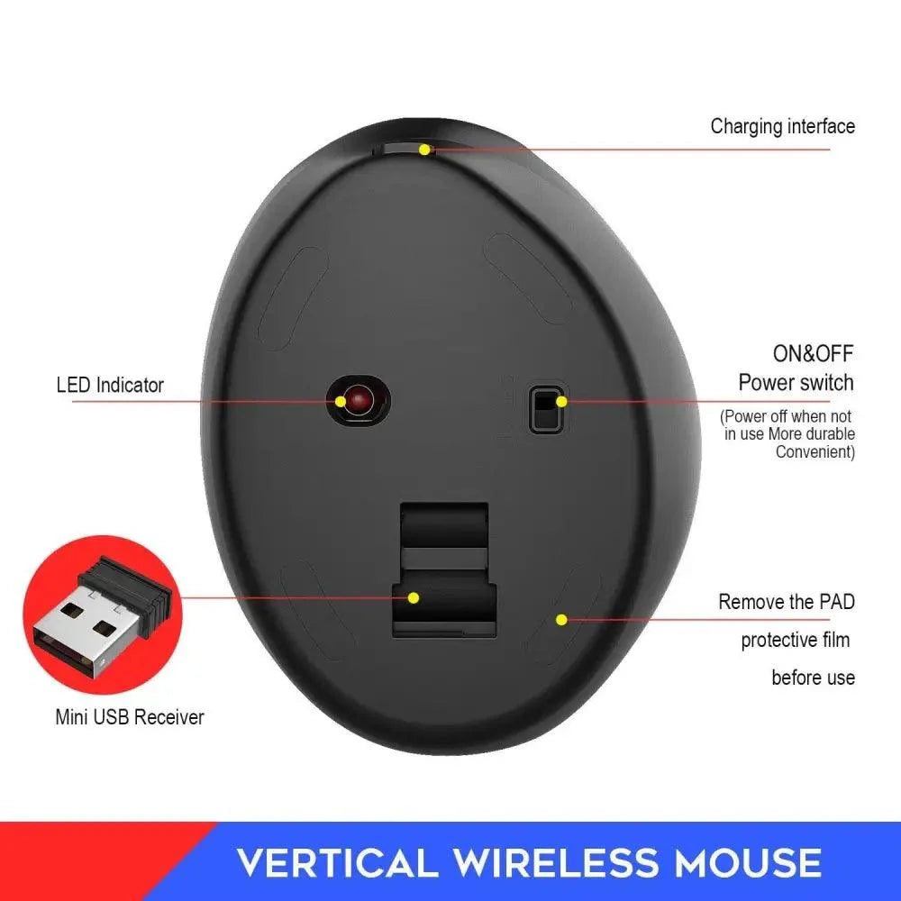 Stylish Wireless Gaming Mouse Vertical Ergonomic Rechargeable Gamer Mouse  Classic USB 7 Key Magic Mouse For PC Laptop Notebook Computer Desktop